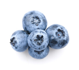 Tasty ripe blueberry on white background