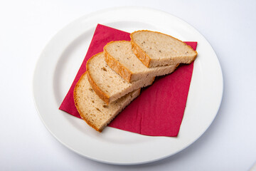 Slices of bread on a plate