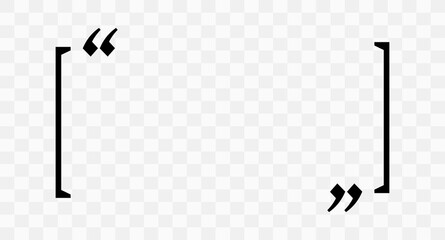 Quote icon. Blank frame for citation. Vector illustration