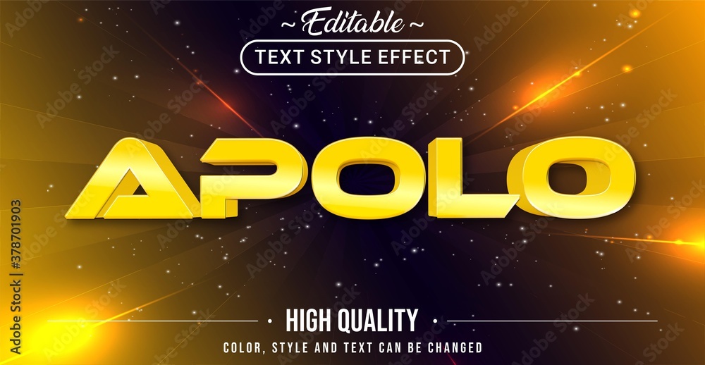Poster editable text style effect - apolo theme style.
