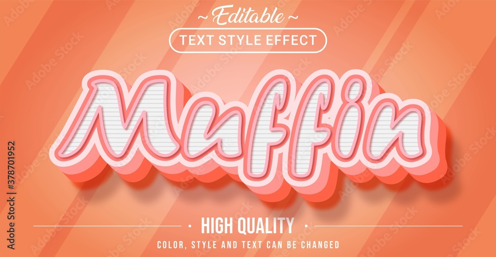 Poster Editable text style effect - Muffin theme style.