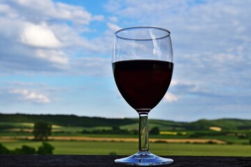 Ein Glas Rotwein in Ungarn