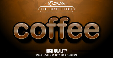 Editable text style effect - coffee theme style.