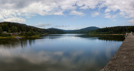 Fototapeta premium Schwarzenbach reservoir, Schwarzenbachtalsperre, Black Forest, Germany