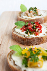 canape on cutting board