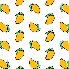 Seamless pattern of mango vector illustration