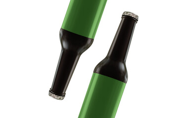 Amber Glass Beer Bottle MockUp Design