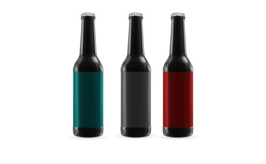 Amber Glass Beer Bottle MockUp Design