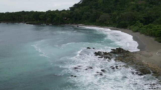 Paradise Beach at Playa Matapalo and Backwash in the Peninsula de Osa in Costa Rica
