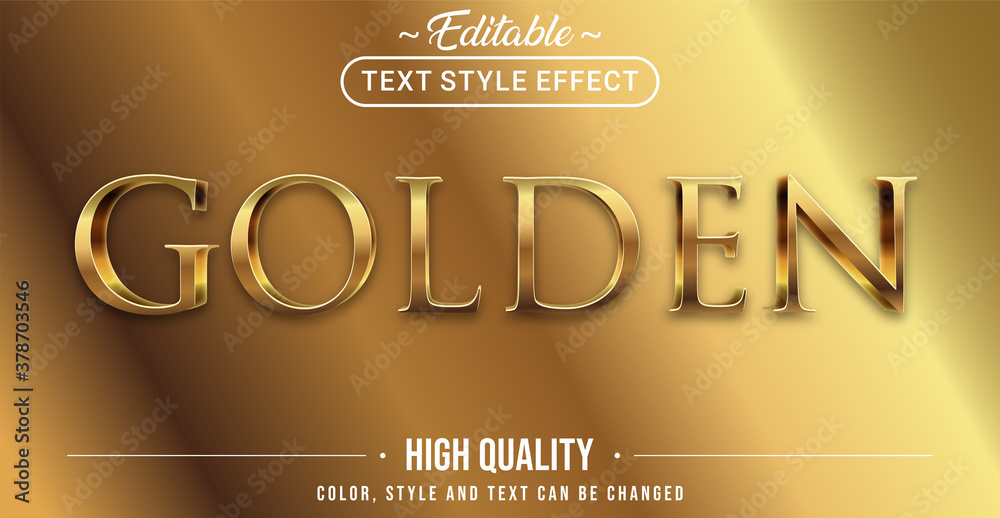 Aufkleber editable text style effect - gold theme style.