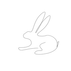 Bunny one line drawing. Vector illustration