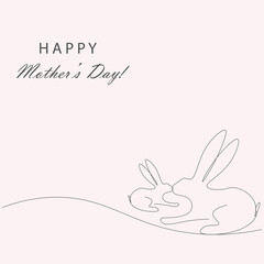 Happy mothers day card. Vector illustration