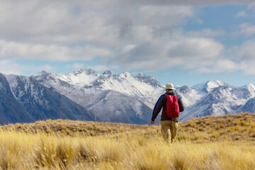 Hike in New Zealand mountains