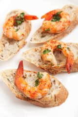 appetizer, shrimp crostini
