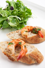 appetizer, shrimp crostini
