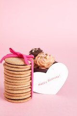 cookies with pink ribbon