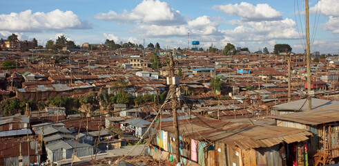 Shanty town on the edge of Nairobi, Kenya.