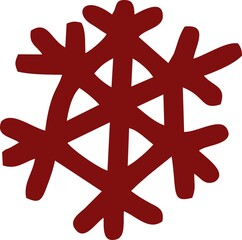 Fototapeta premium REd snowflake isolated on white background
