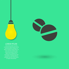Pills vector icon , lorem ipsum Flat design