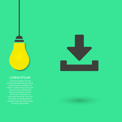 Downloading vector icon , lorem ipsum Flat design