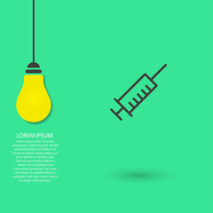 Syringe vector icon , lorem ipsum Flat design