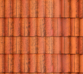 Red Old Roof Tile, Roof Pattern Seamless
