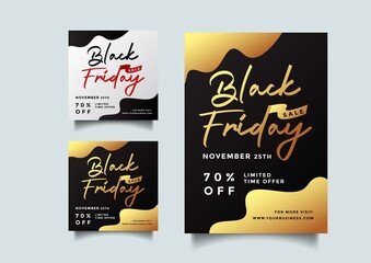 Black friday social media and a4 flyer vector template