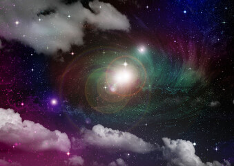 Obraz premium galaxy in a free space. 3D rendering