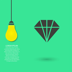 Diamond vector icon , lorem ipsum Flat design