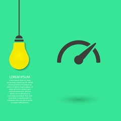 Speedometer vector icon , lorem ipsum Flat design