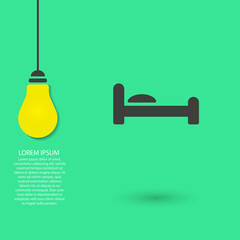 Bed vector icon , lorem ipsum Flat design