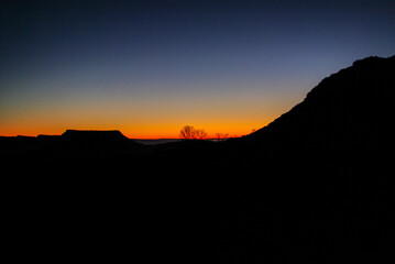 Beautiful landscape dawn with colorful sky. in the north of Spain