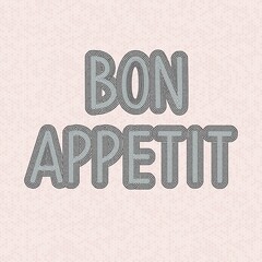 Bon appetit hand drawn lettering mosaic.