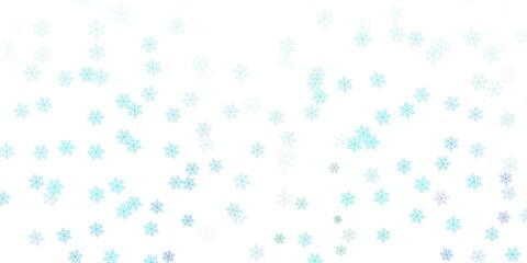 Light blue, green vector doodle texture with flowers.