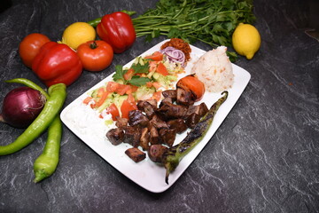 Ciger Sis kebap, Ciğer şiş kebap, leberstücke