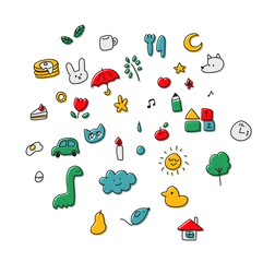 可愛い落書き風イラスト