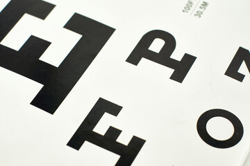 Obraz premium part of chart test, snellen chart background