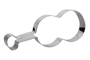 Stainless steel cookie mold isolated on white