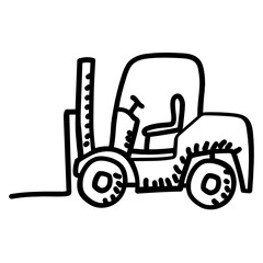 
A heavy industrial vehicle, forklift truck icon
