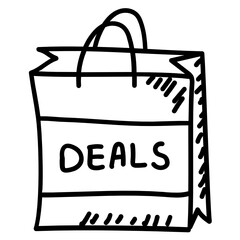 Hand drawn vector design of shopping deals icon