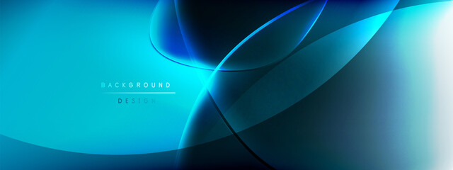 Vector abstract background - liquid bubble shapes on fluid gradient with shadows and light effects. Shiny design template for text