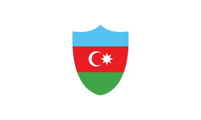 Azerbaijan flag shield vector illustration