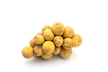 Isolated southern langsat on white background.