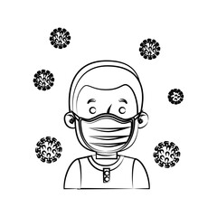 People with face masks illustration