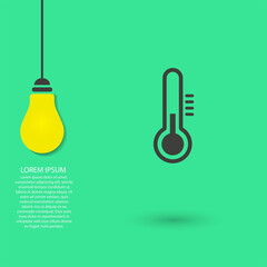 Thermometer vector icon , lorem ipsum Flat design