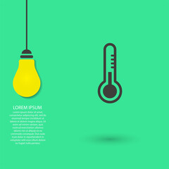 Thermometer vector icon , lorem ipsum Flat design