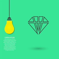 Diamond vector icon , lorem ipsum Flat design