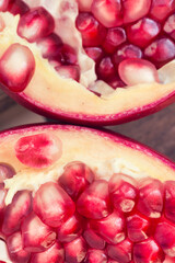 Pomegranate macro fruit detail