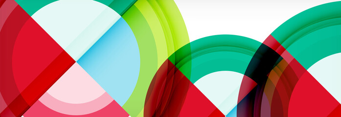 Fototapeta premium Round shapes, triangles and circles. Modern abstract background