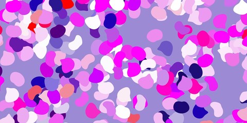 Light purple, pink vector background with random forms.